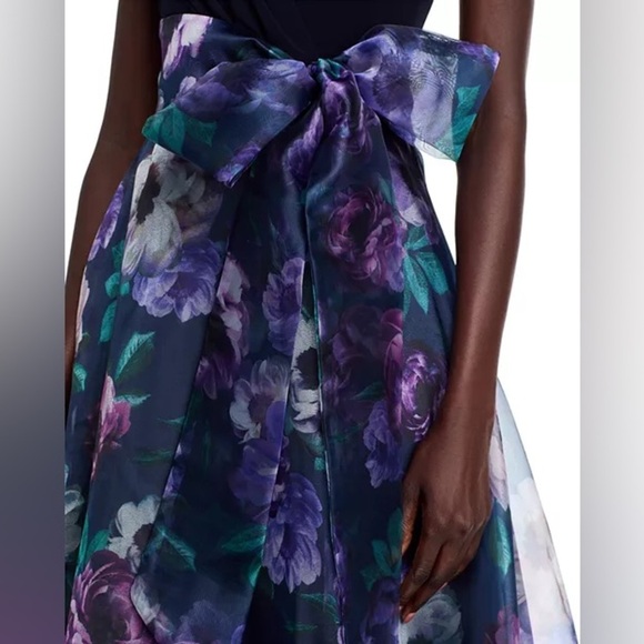 Eliza J
Sleeveless Surplice Neck Mixed Media Gown - Picture 8 of 13